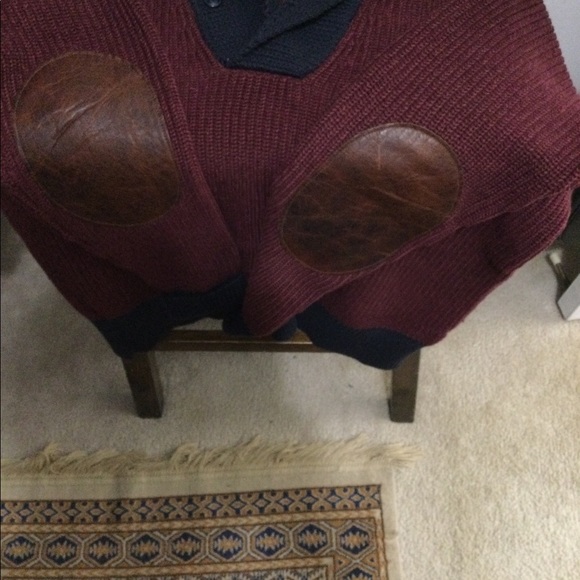 Polo sweater with collar with leather patches by Ralph Lauren size M - Picture 2 of 4